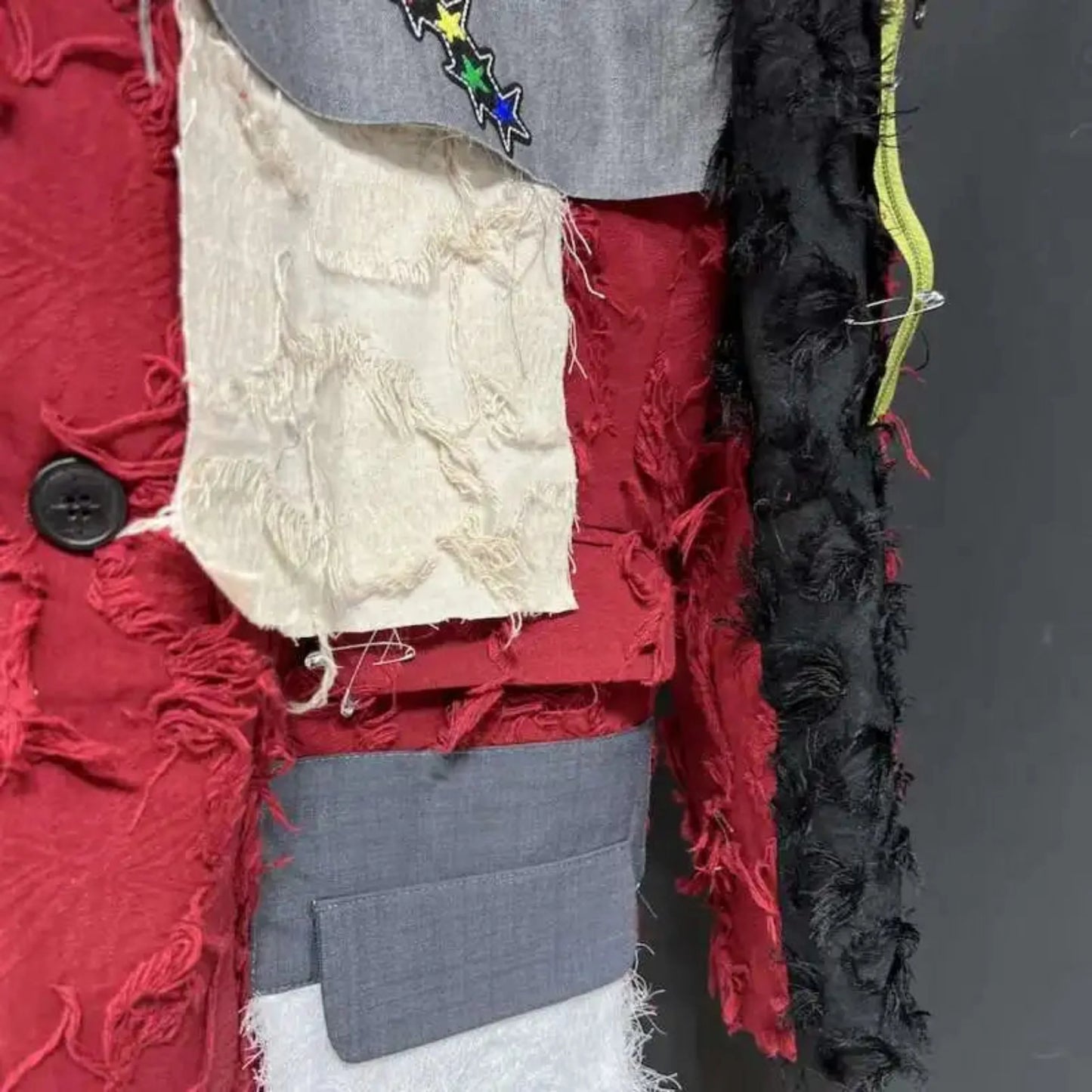 Men's Designer Red Frayed Blazer