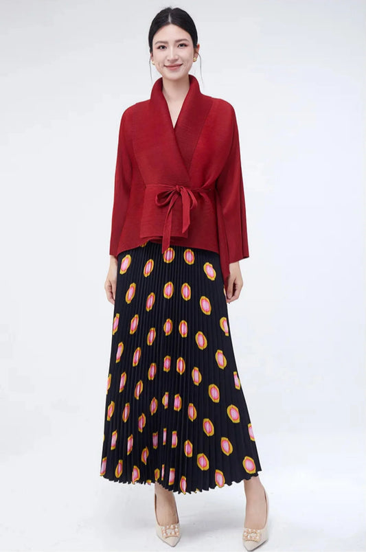 Modest 2-Piece Luxe Pleated Skirt Set