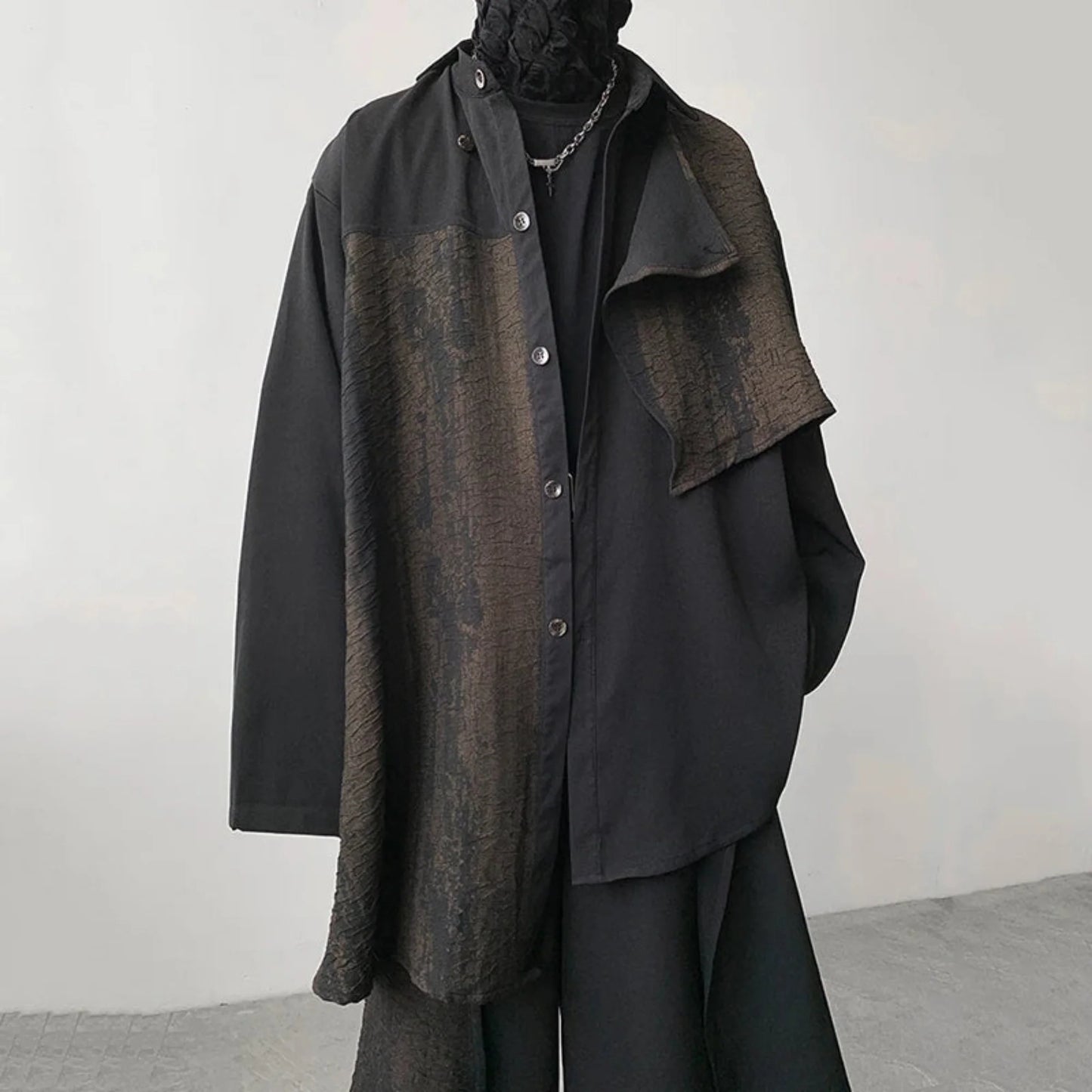 Men's Japanese Luxury Wide-Leg Pants 2-Piece Set
