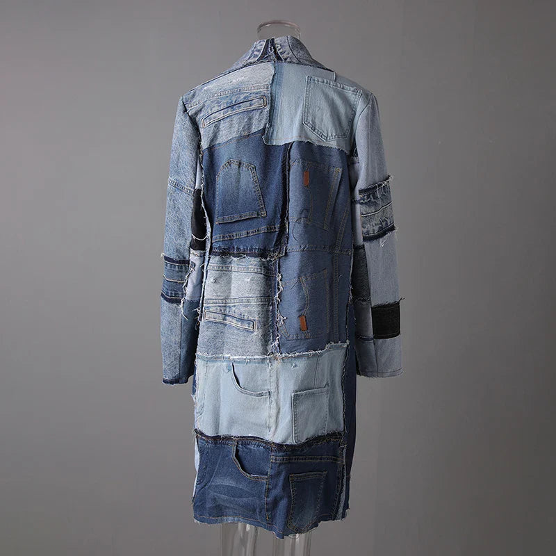 Women's Luxury Denim Trench Coat