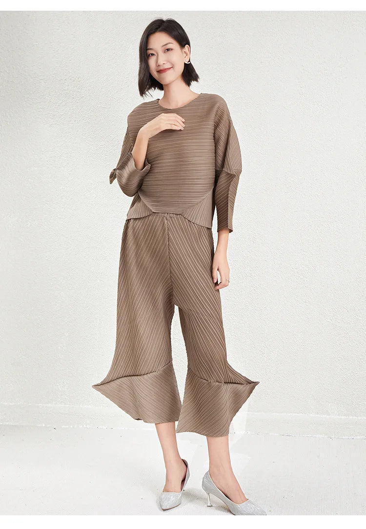 Elegant Women's Pleated Co-ord Set