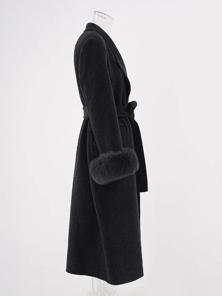 Luxury 70% Wool Belted Coat