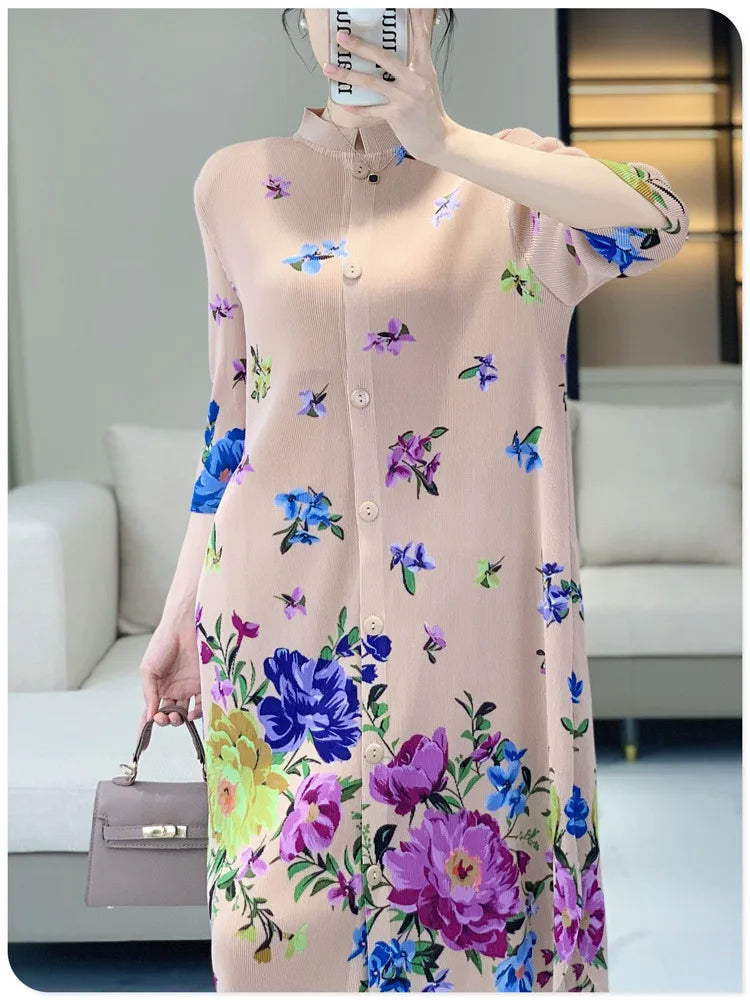 Floral Crepe de Chine Top & Pleated Trousers