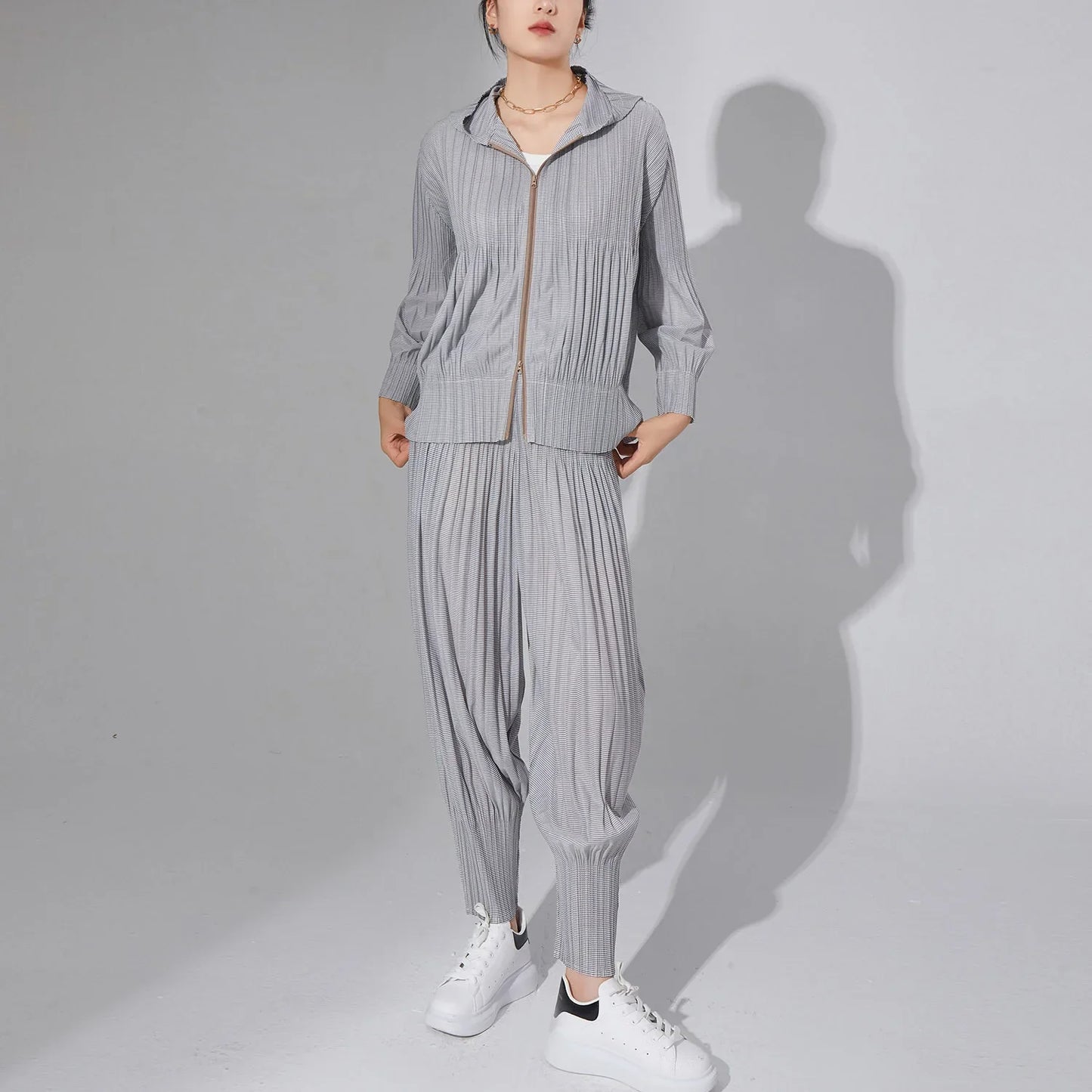 Modern Pleated Harem 2-Piece Set