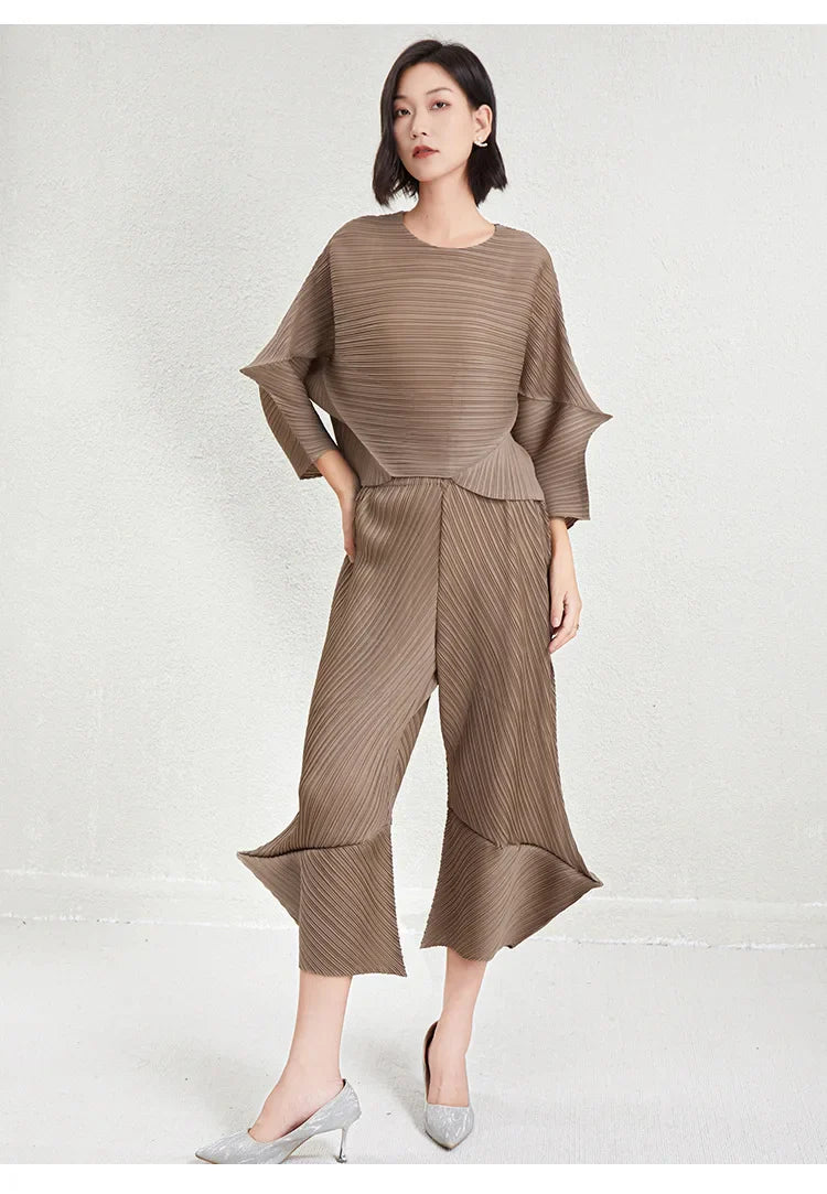 Elegant Women's Pleated Co-ord Set