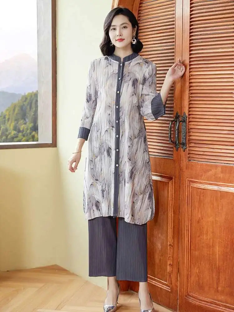 Luxury Draped Fit Pleated Set