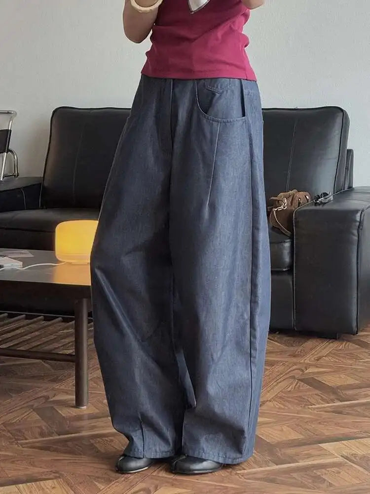 Luxe Elastic Waistband Denim Pants