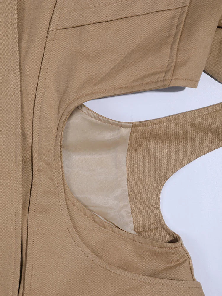 Luxury Avant-Garde Belted Trench Coat