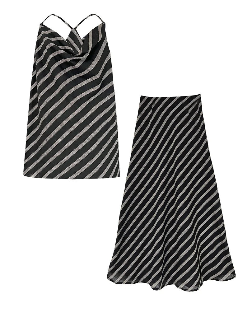 Japanese Cotton-Blend Skirt Set