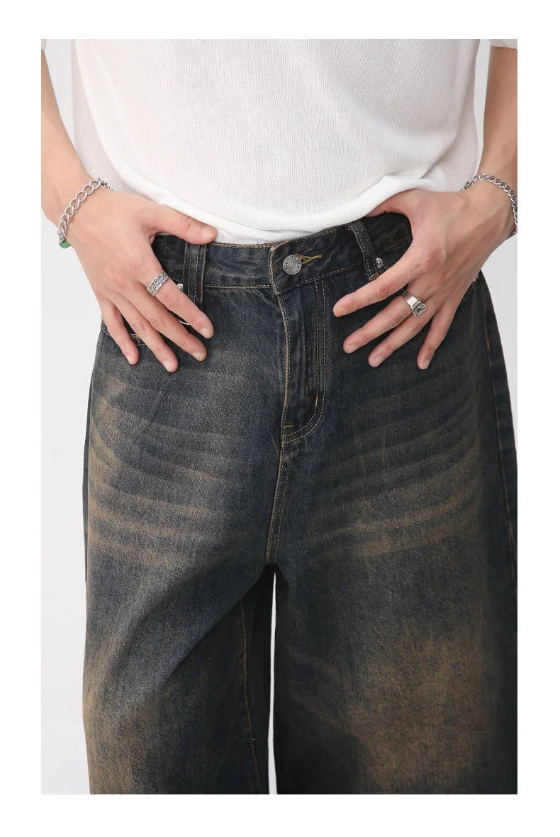 Men's Trendy Wide Leg Denim Long Shorts