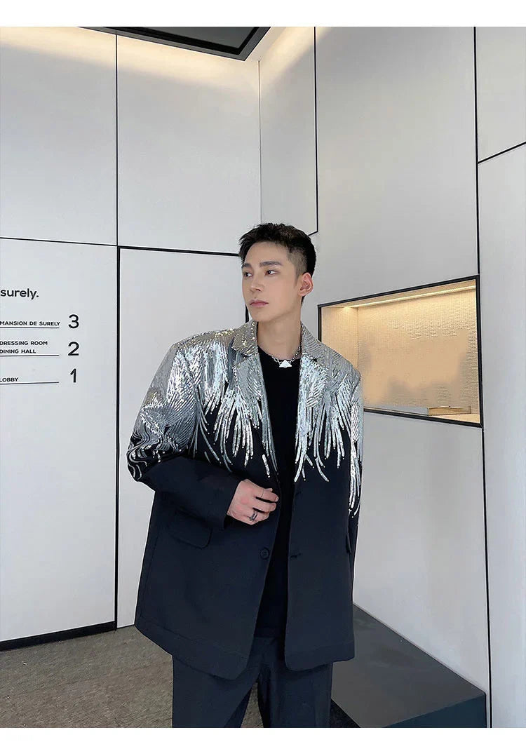 Men's Elite Feather Sequin Blazer
