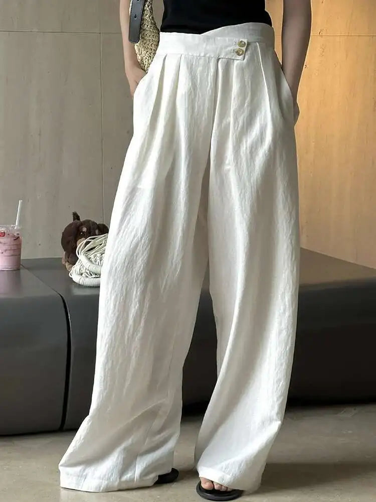 Linen Women's Luxury Wide Leg Trousers