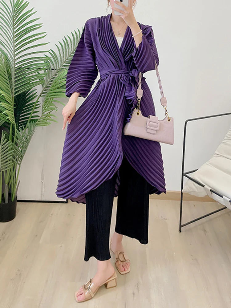 Women's Elegant Pleated Japanese Style Coat