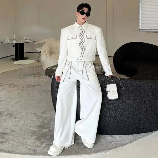 Men's Designer Wavy Stitch 2-Piece Set
