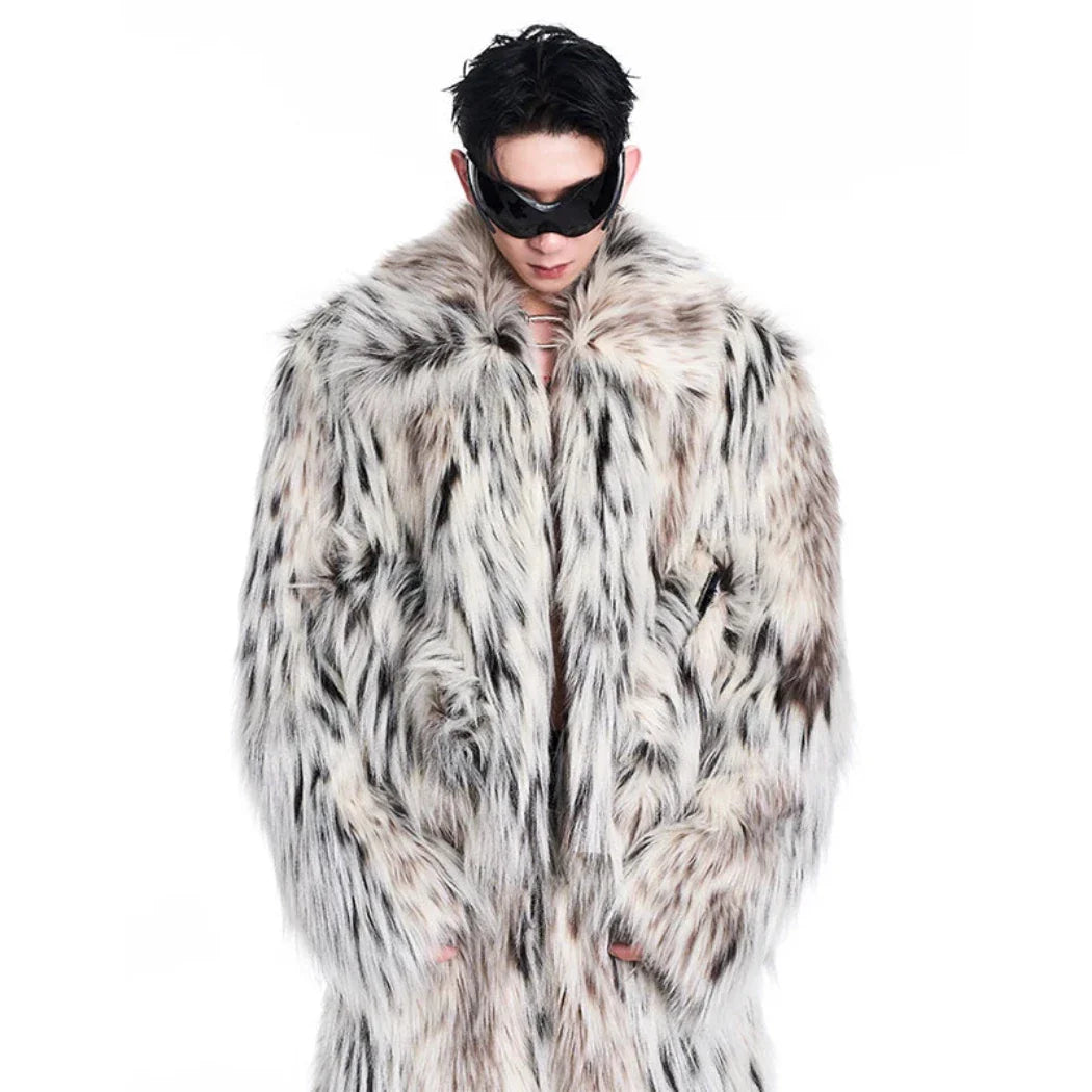 High-End Streetwear Faux Fur Jacket for Men