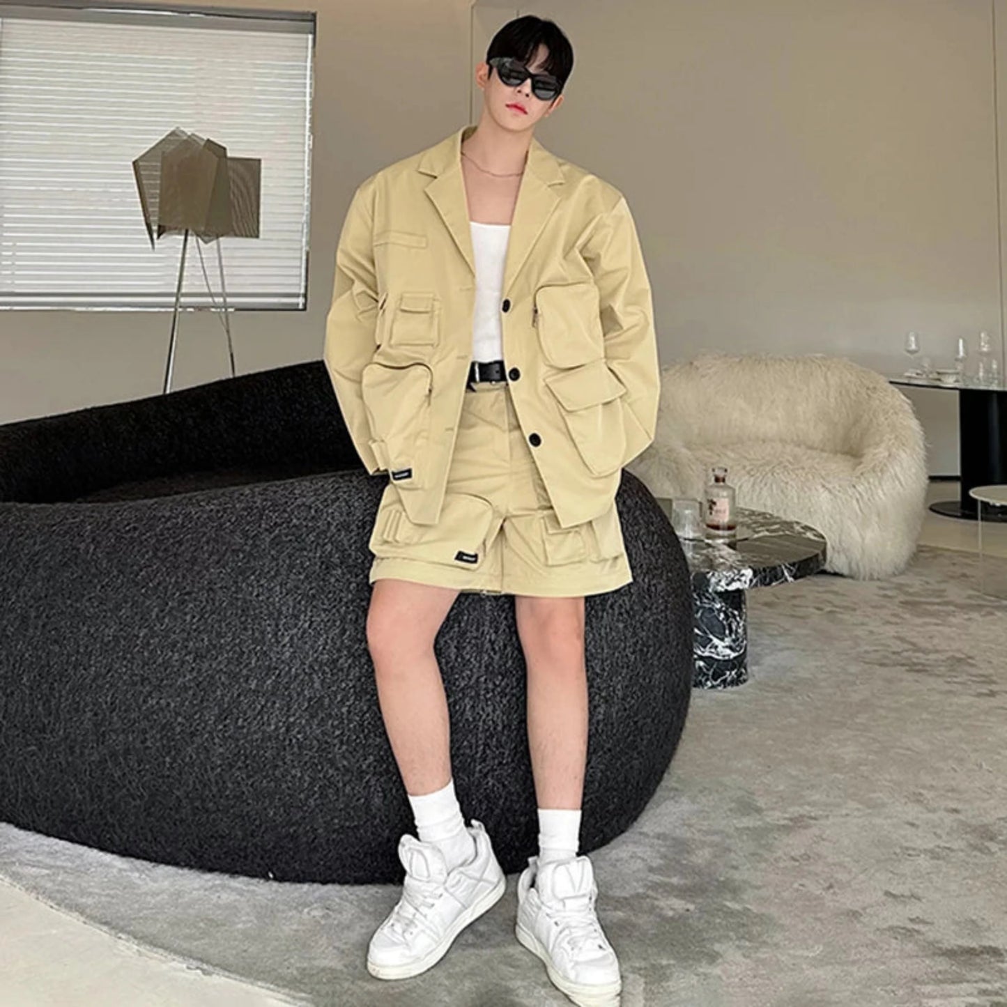 Men's Oversized Utility Jacket & Convertible Pants/Shorts