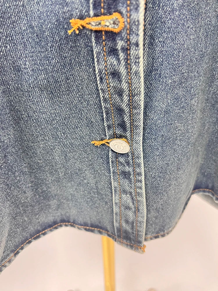 Women's Luxury Oversized Denim Blouse
