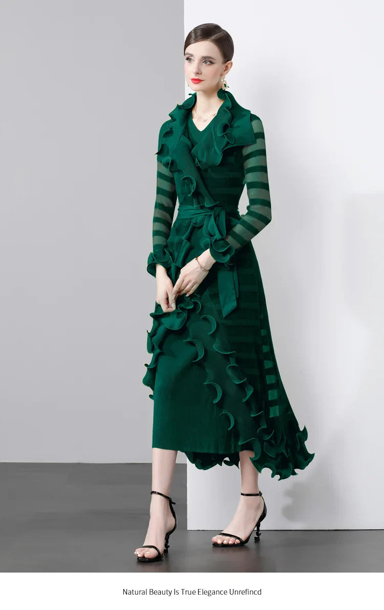 Women's Luxe 2 Piece Pleated Dress Coat Set