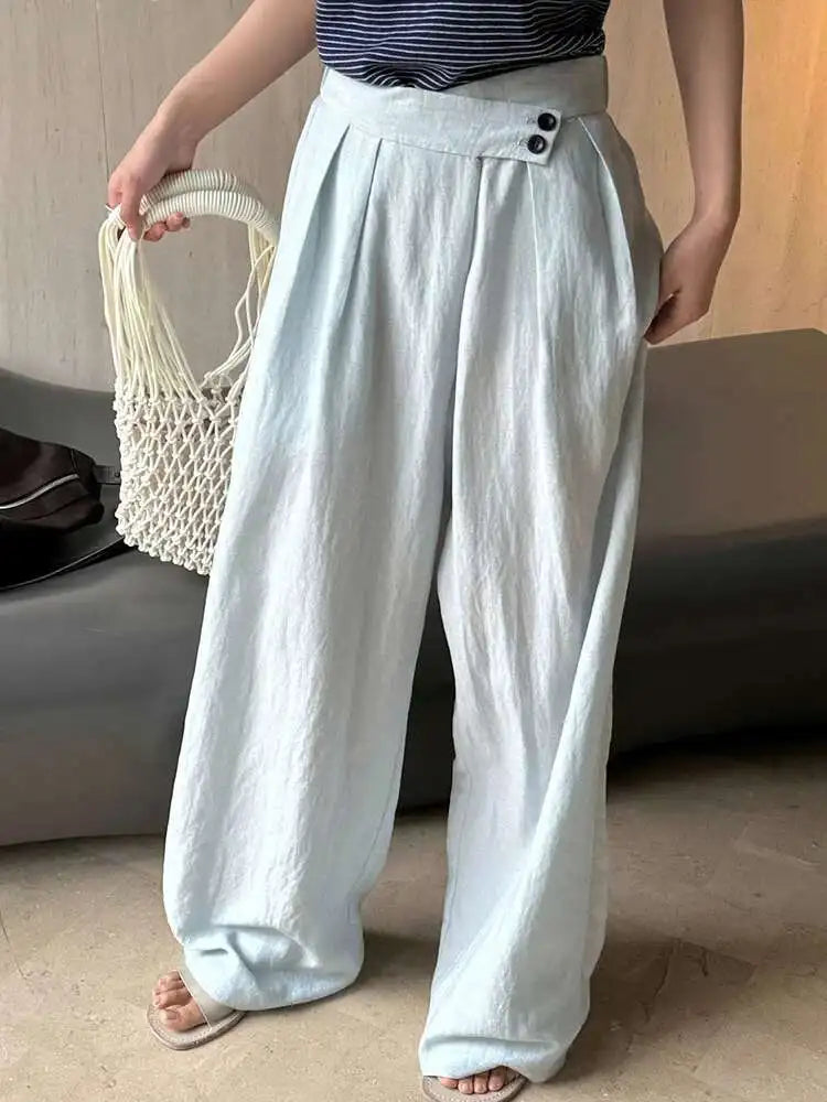 Linen Women's Luxury Wide Leg Trousers