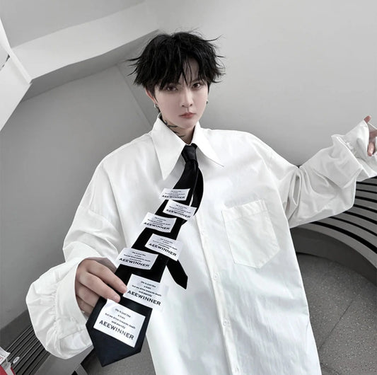 Couture Men's Oversized Novelty Tie Blouse