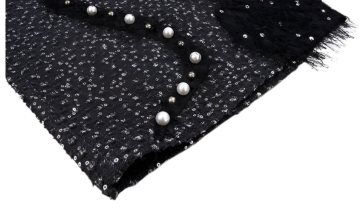 Men's Wool Blend Wide-Leg Beaded Trousers