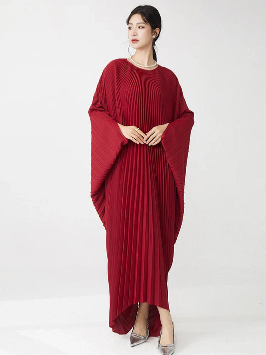 Luxury Designer Pleated Maxi Kaftan Dress