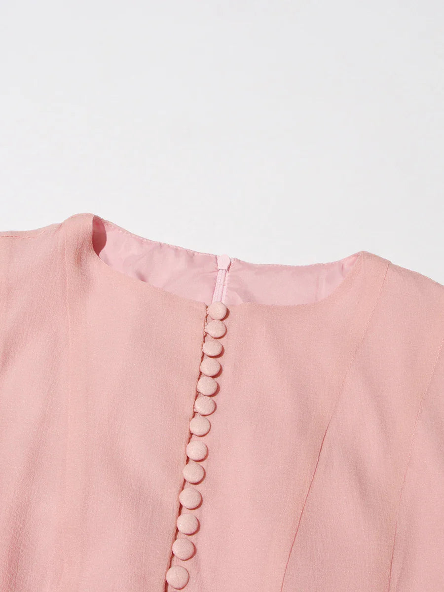 Fitted Bell Sleeve Chiffon Mini Dress