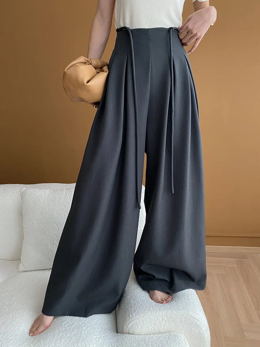 Luxe Wide-Leg High Waist Trousers