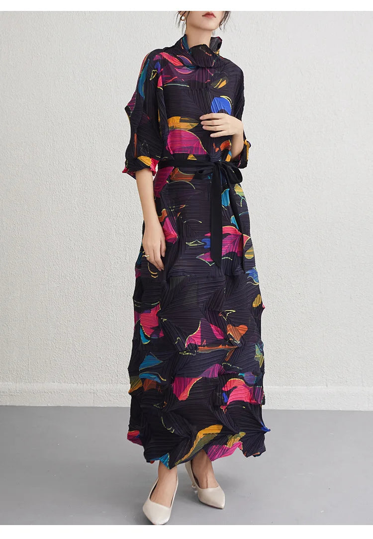Plissé Pleated Korean Style Dress