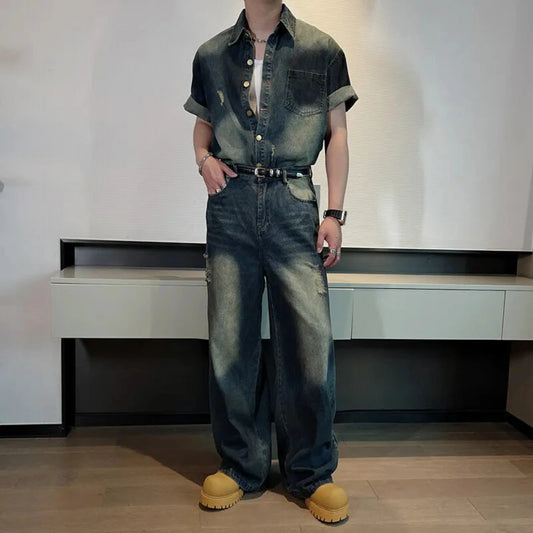 Men's Bleached Oversized Denim Set