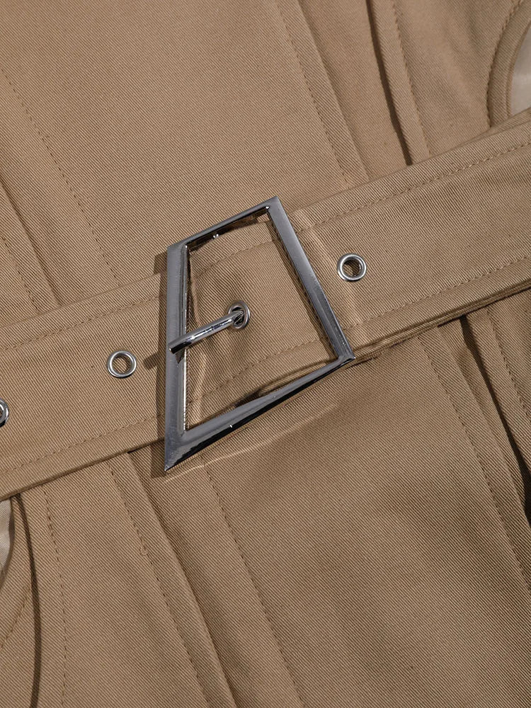 Luxury Avant-Garde Belted Trench Coat