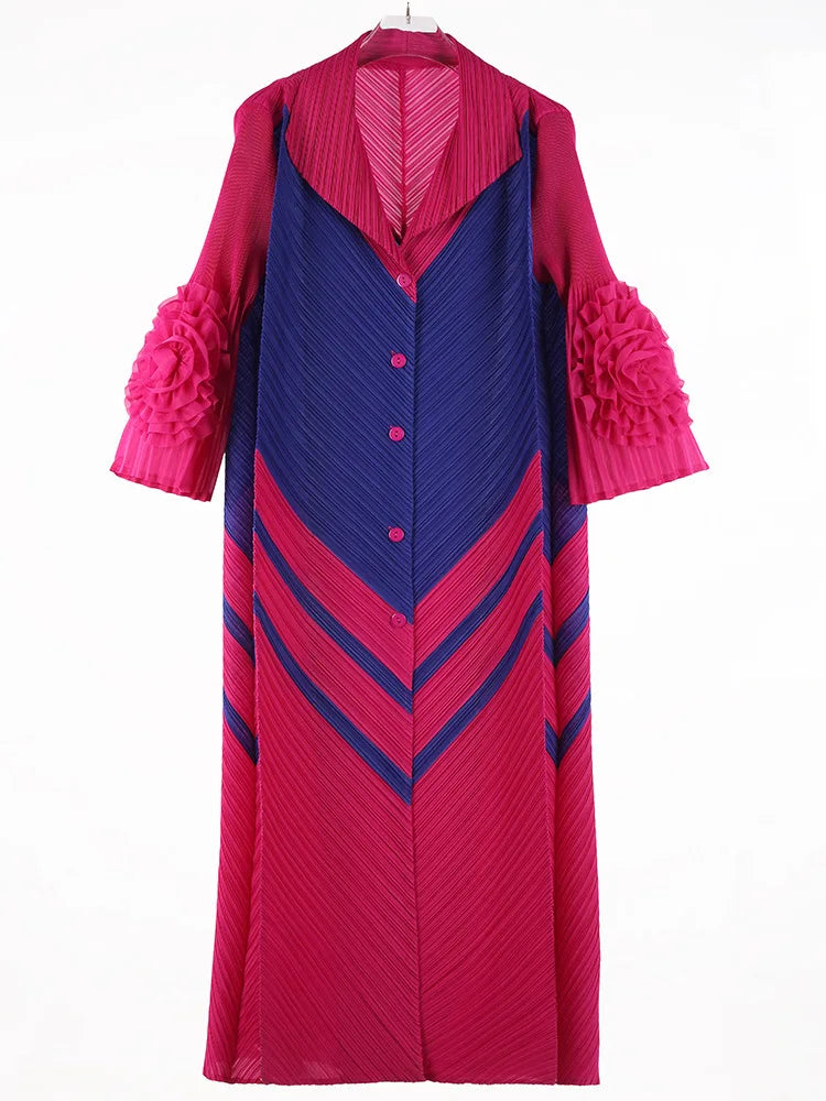 Plissé Pleated Blouse Dress