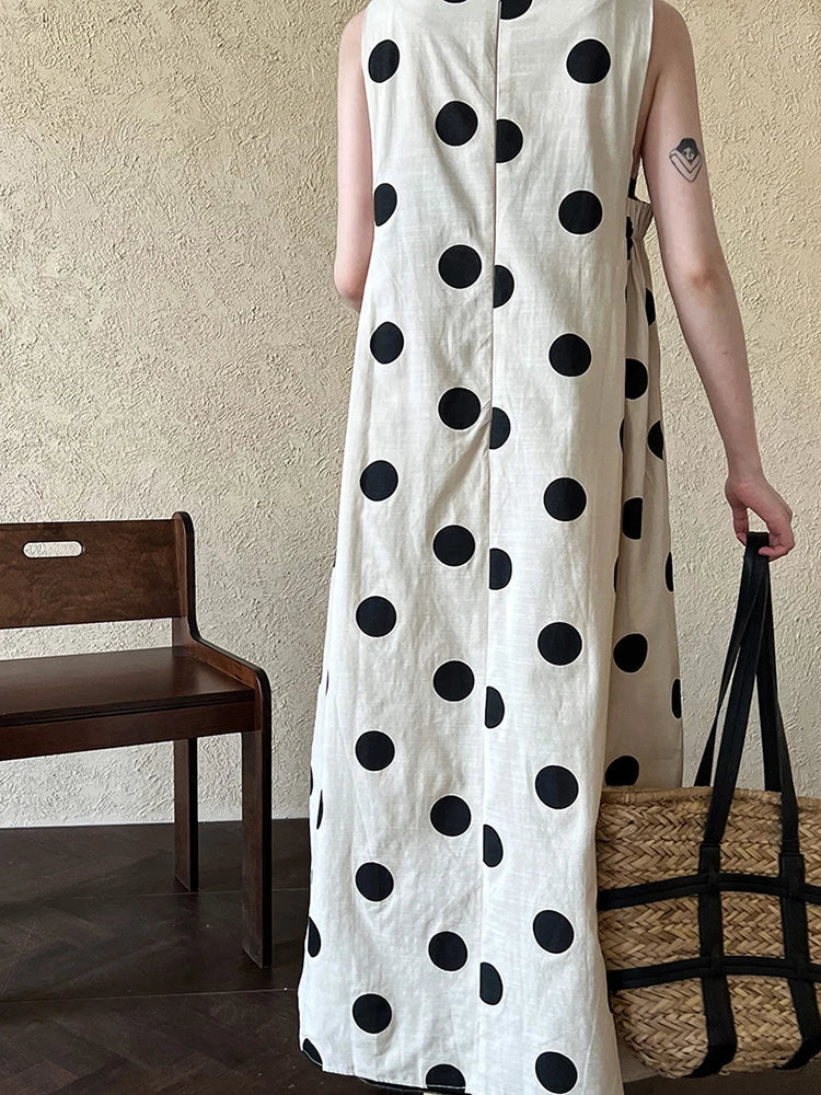 Linen Oversized Sleeveless Midi Dress