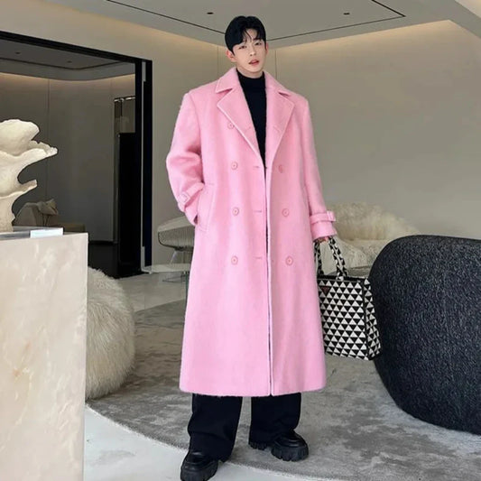Men's Premium Wool Blend Trench Coat