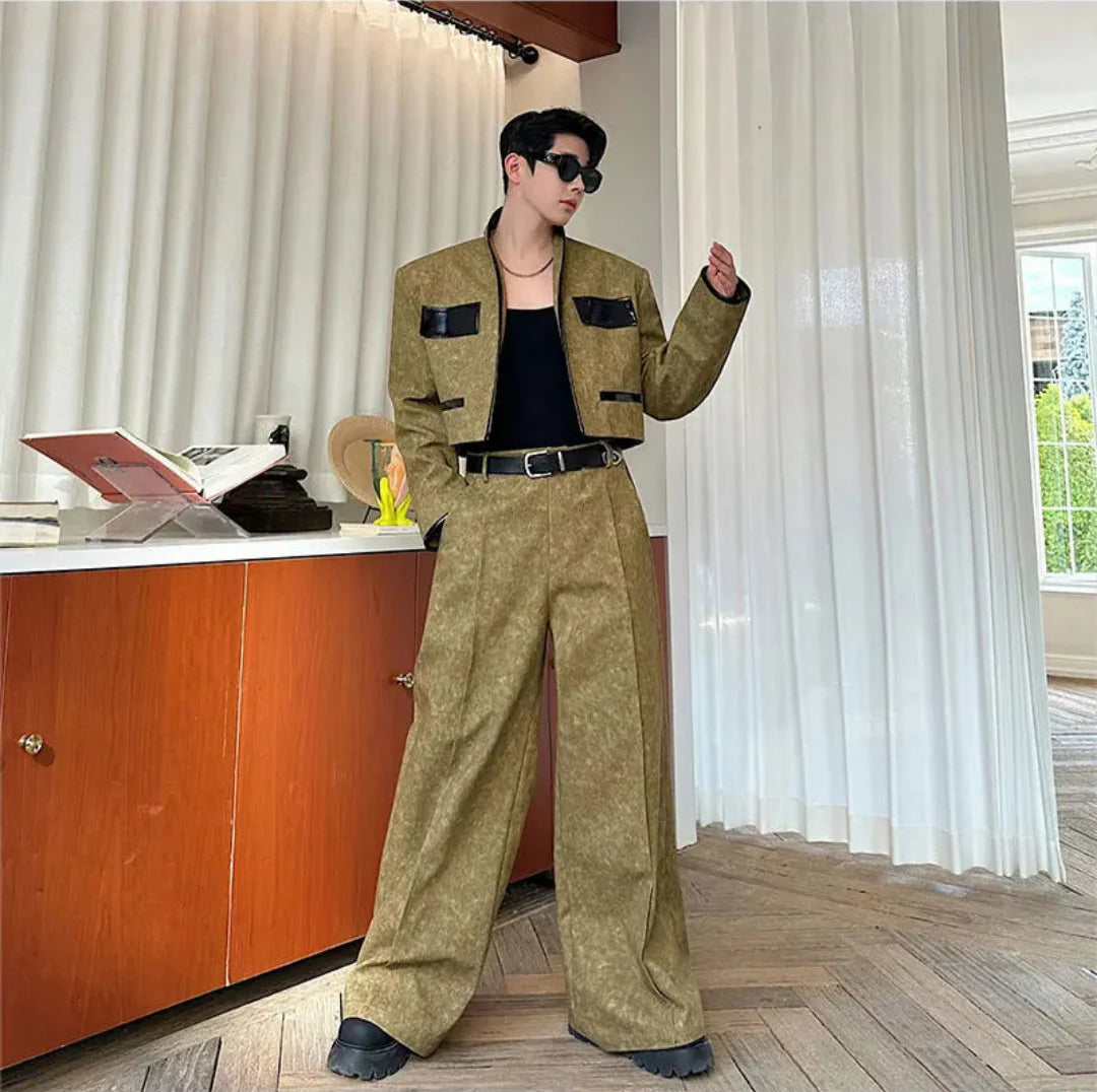 Couture Men's Crop Jacket & Wide Leg Pant