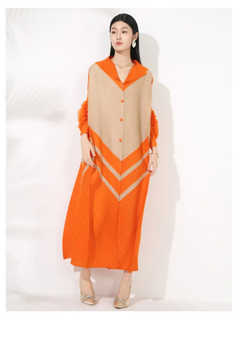 Plissé Pleated Blouse Dress