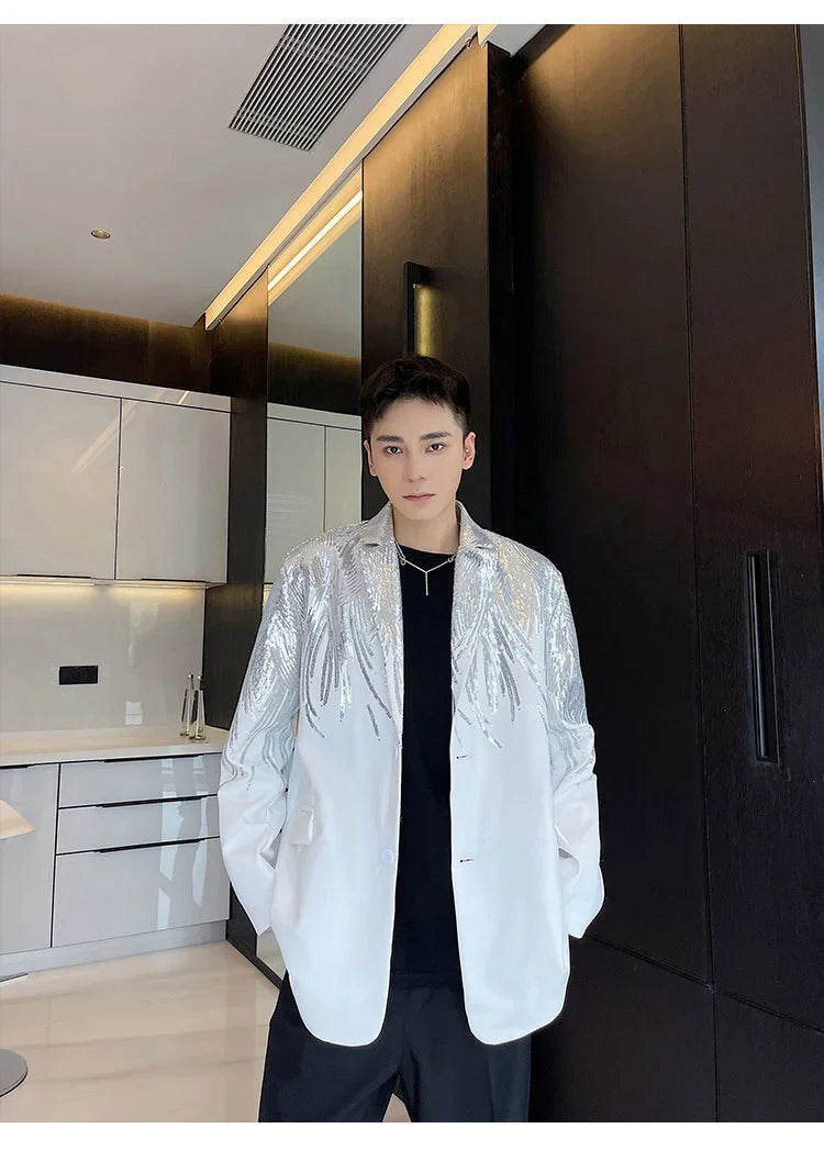 Men's Elite Feather Sequin Blazer