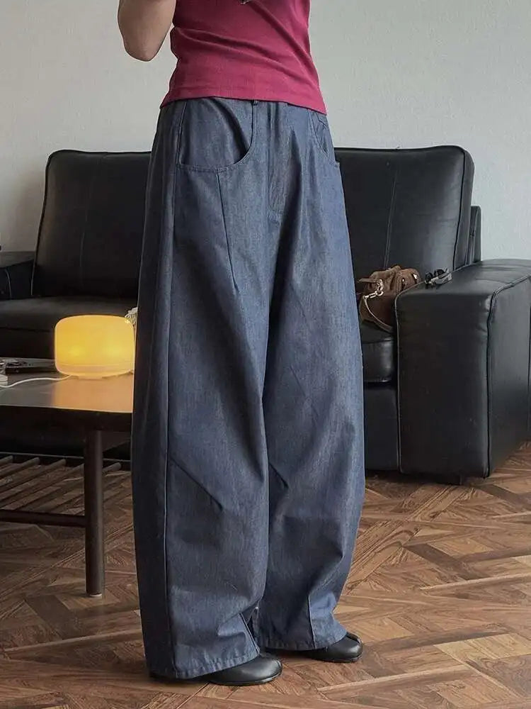 Luxe Elastic Waistband Denim Pants