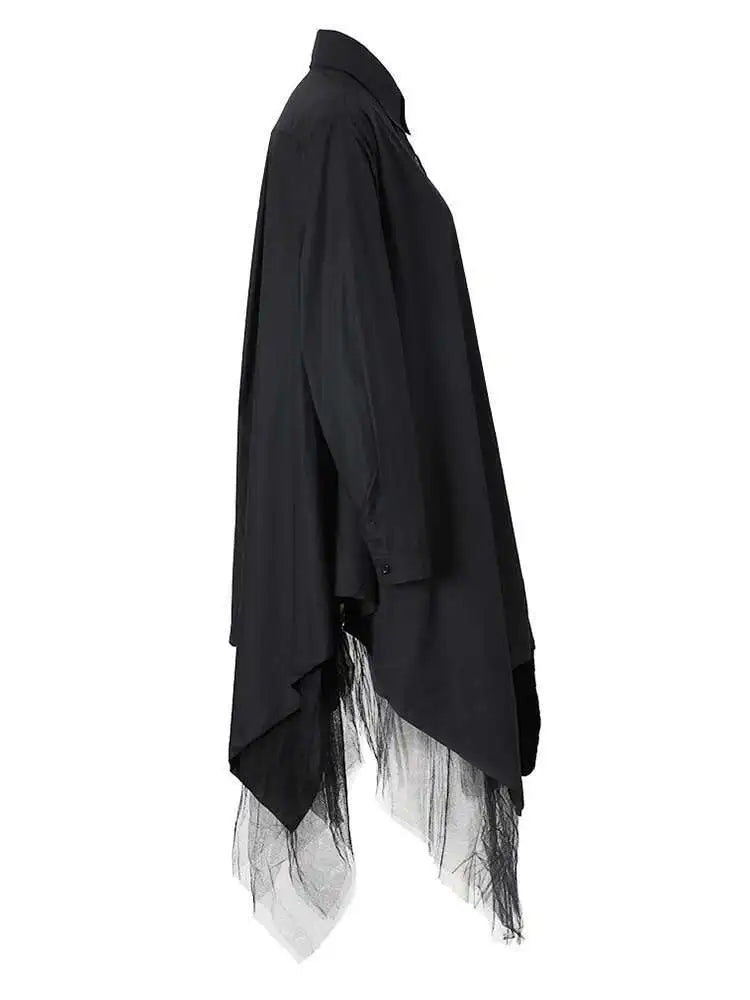 Avant-Garde Asymmetric Hem Tunic Dress