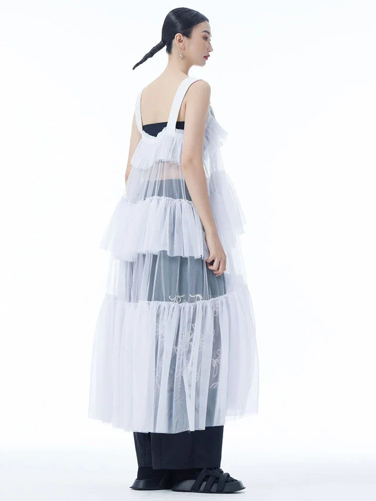 Ruffle Tiered Tulle Suspender Dress