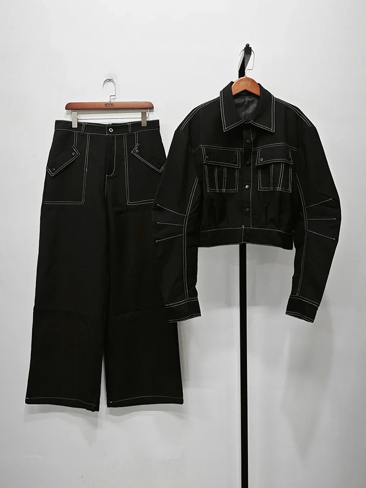 Men's Relaxed Daywear Black 2-Piece Set