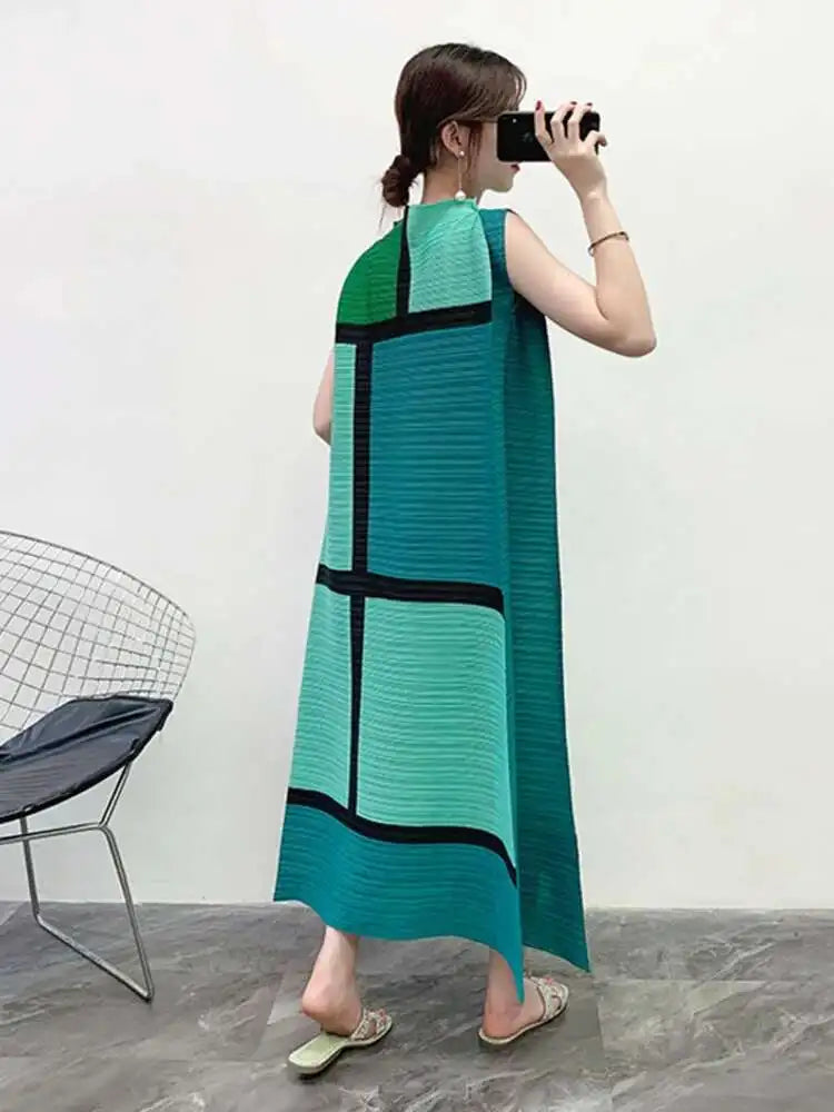 Luxury Pleated A-Line Dress