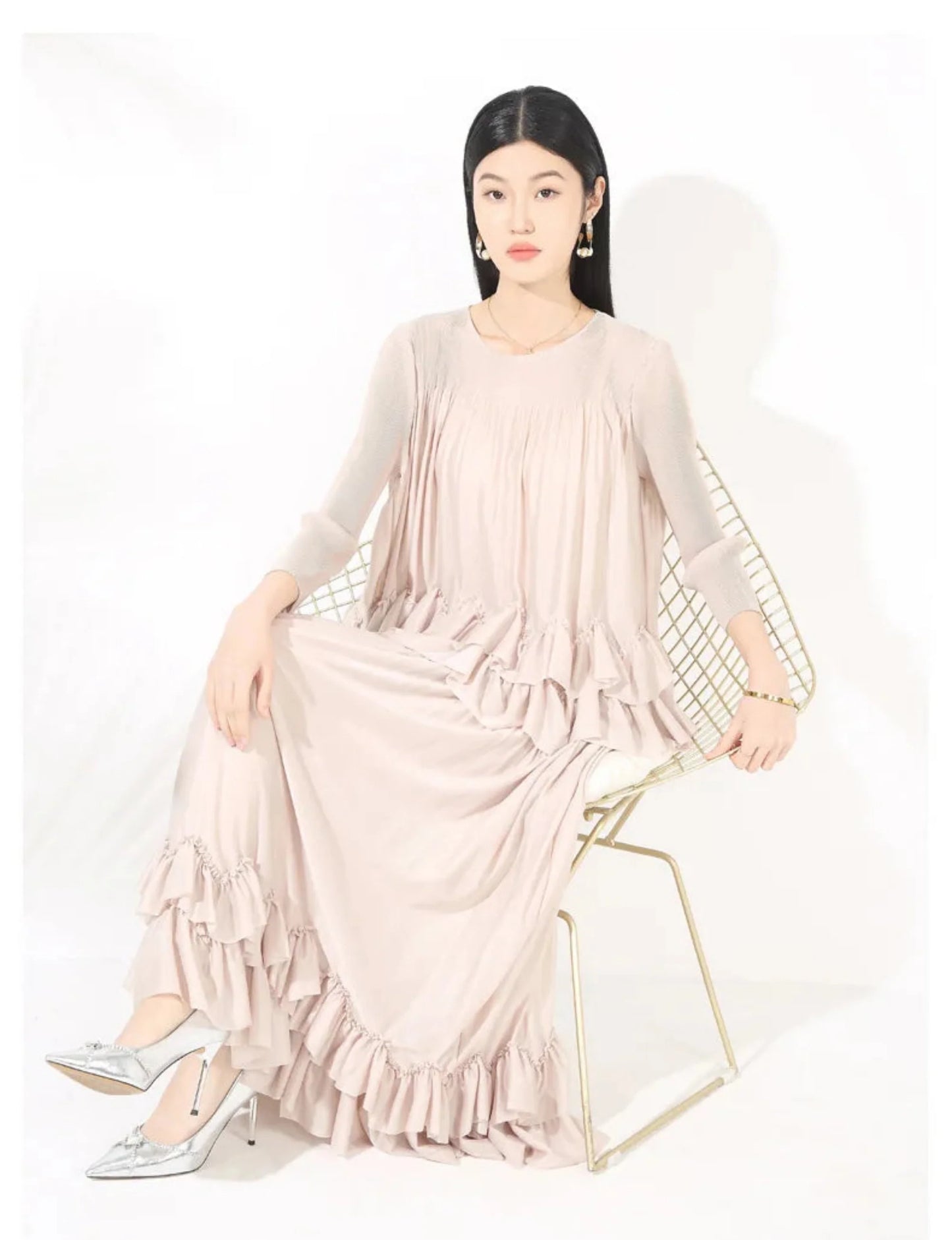 Luxury Ruffled Pleated Skirt 2-Piece Set