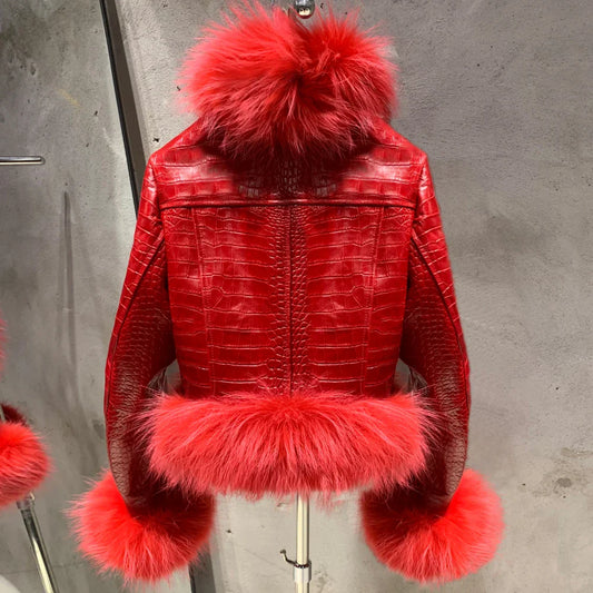 Women's Sheepskin Raccoon Fur Jacket (Custom-Made)