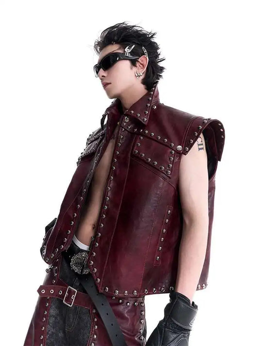 Men's Vegan Leather Vest | Luxury Streetwear