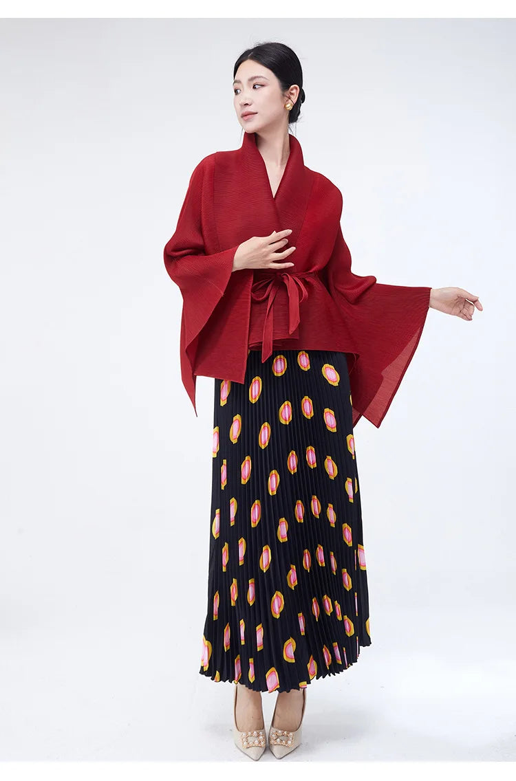 Modest 2-Piece Luxe Pleated Skirt Set