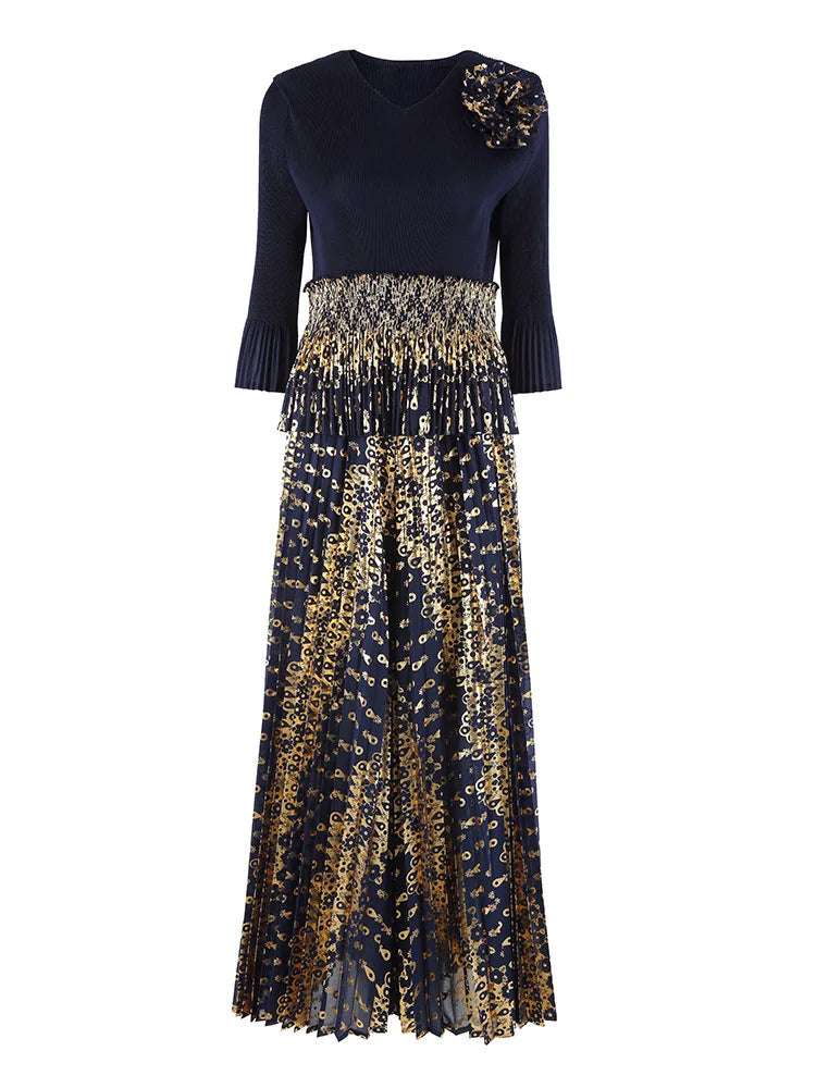 Women's Formal Pleated Wide Leg Pantsuits