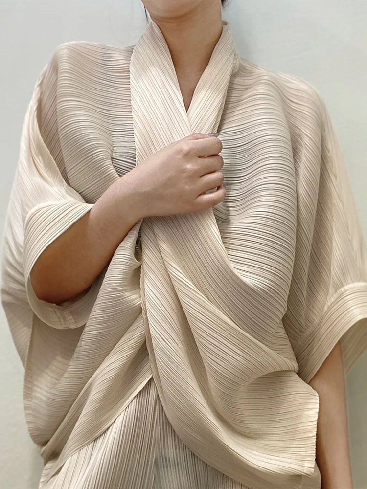 Japanese Inspired Pleated Top - Overlap Drape