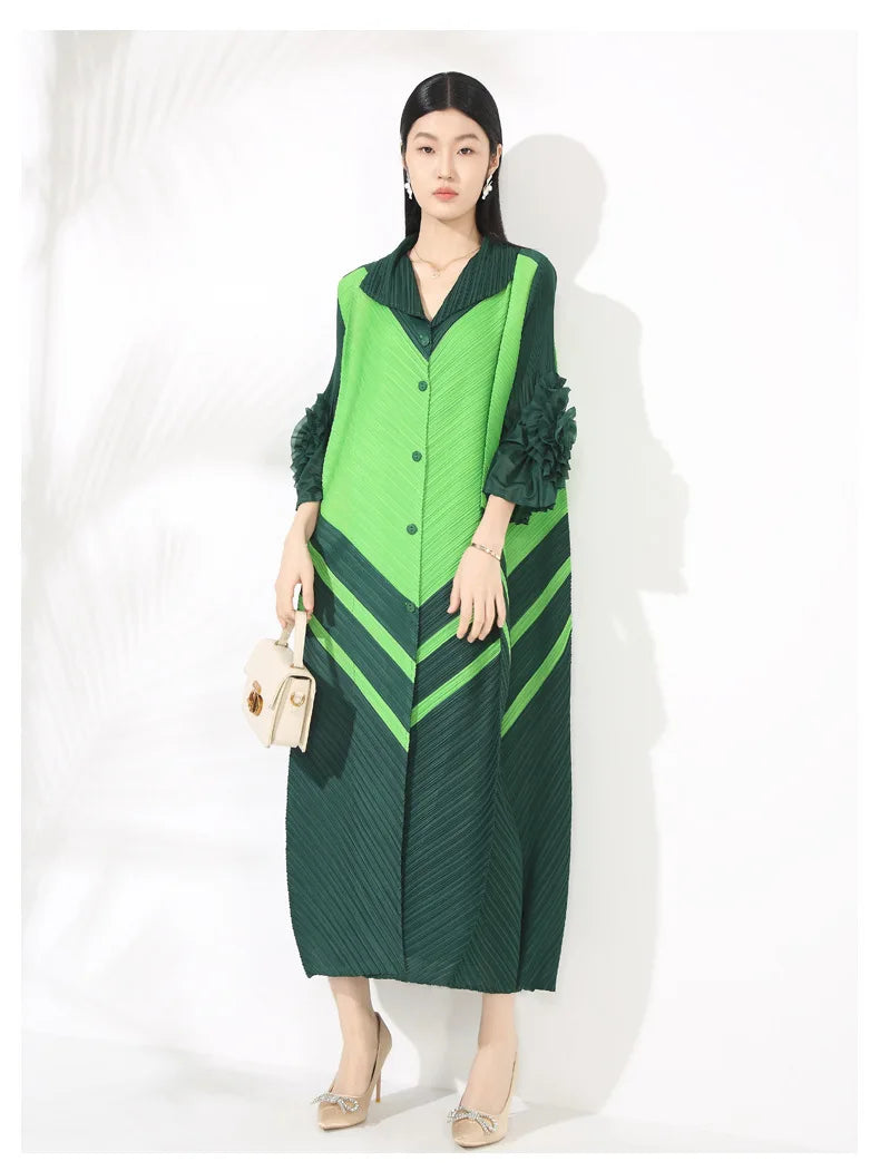 Plissé Pleated Blouse Dress