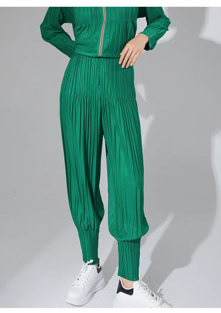 Modern Pleated Harem 2-Piece Set